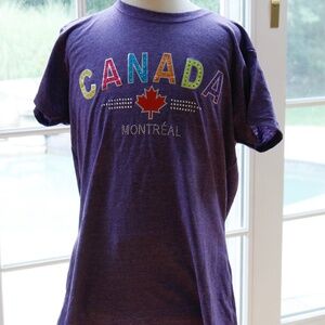 Canada T-shirt Purple with rhinestone size Ladies XL